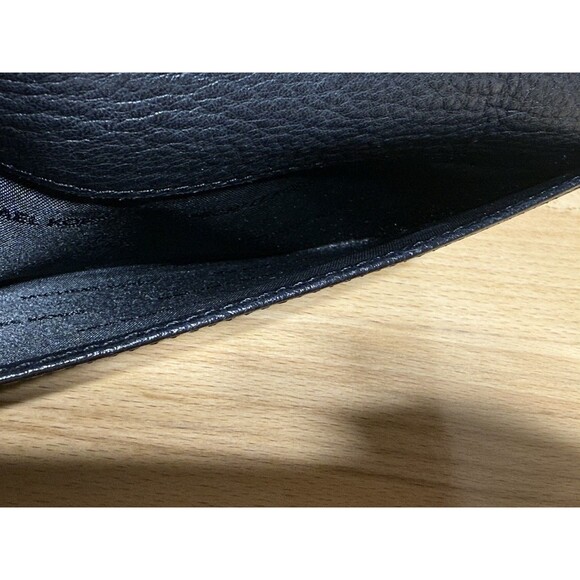 Michael Kors Fulton Flap Carryall Leather Wallet  Black Gold Nice Continental - Picture 9 of 12